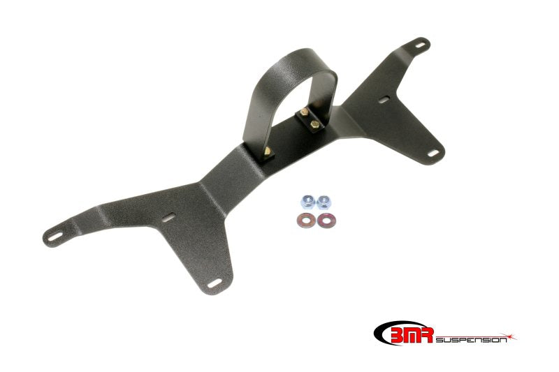 BMR 05-14 S197 Mustang Rear Tunnel Brace w/ Rear Driveshaft Safety Loop - Black Hammertone - DTX Performance