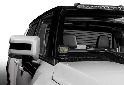 Oracle 22-24 Hummer EV Aux Light A-Pillar / Hood (Pair) installed on vehicle, showcasing performance car parts and high performance auto parts from DTX Performance.