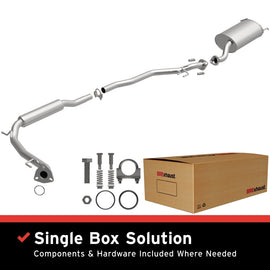 MagnaFlow BRE Exhaust Kit 07-08 Honda Fit 1.5L system with components and packaging included for high performance upgrade.