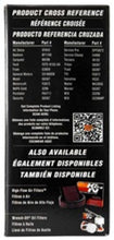 Load image into Gallery viewer, K&amp;N Cellulose Media Fuel Filter 3in OD x 6.938in L product reference chart