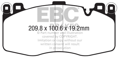 EBC 2015+ BMW X5M 4.4TT (F85) Bluestuff Front Brake Pads - performance car parts, high performance brakes - DTX Performance