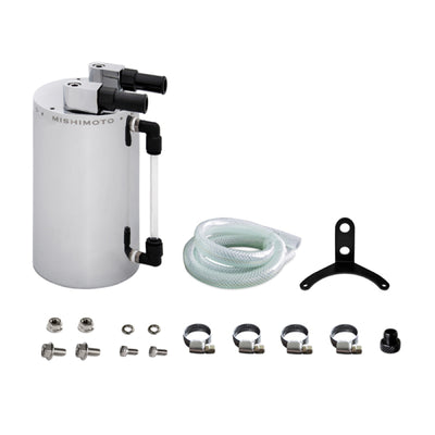 Mishimoto Large Aluminum Oil Catch Can for performance car parts by DTX Performance, ideal for engine performance and tuning upgrades.