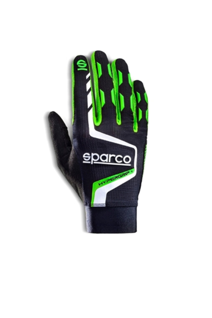 Sparco Gloves Hypergrip+ 10 Black/Green for performance car tuning from a veteran-owned shop.