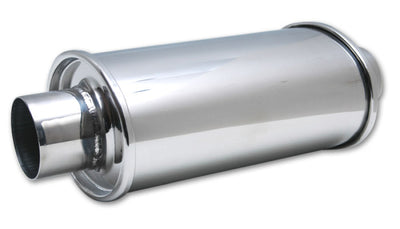Vibrant ULTRA QUIET Resonator 2in inlet / outlet x 13.75in overall length, ideal for performance car parts and tuning upgrades by DTX Performance