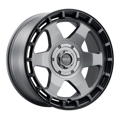 Weld Off-Road Ridge 20x9 - 8x180 BP - ET0 - 124.3mm CB - Satin Gunmetal Wheel (Black Ring)