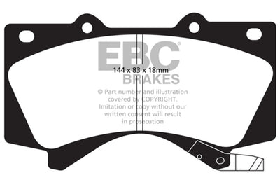 EBC 08+ Lexus LX570 5.7 Greenstuff Front Brake Pads - performance car parts from DTX Performance for 4x4 use and offroad conditions.