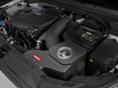 aFe 17-20 Hyundai i30 N L4-2.0L Takeda Momentum Cold Air Intake System installed in engine bay for performance upgrades