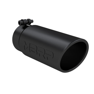 MBRP Universal Tip 4 O.D. Angled Rolled End 3.5 inlet 10 length- Black Finish for performance upgrades at DTX Performance