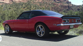 1967-69 Camaro LS Engine Swap No MAF Sensor Block Cold Air Intake on a classic red Camaro