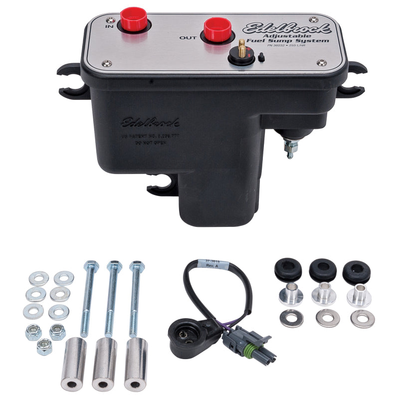 Edelbrock Fuel System Universal Fuel Sump Module Adjustable Fuel Sump Tank Only 255 LPH - DTX Performance