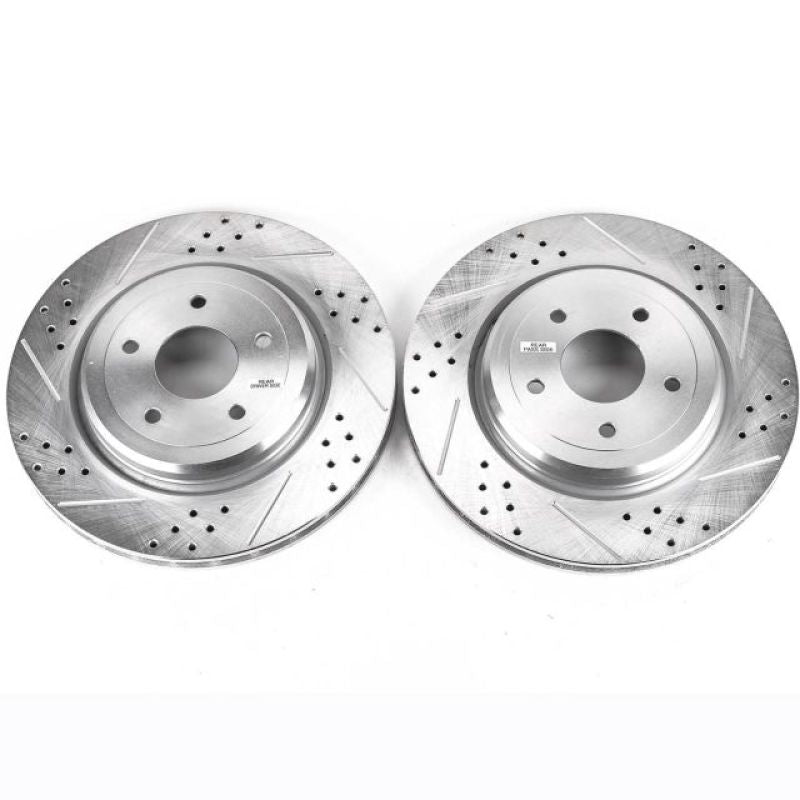 Power Stop 06-13 Chevrolet Corvette Rear Evolution Drilled & Slotted Rotors - Pair - DTX Performance