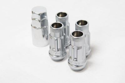 Wheel Mate 12x1.25 48mm Muteki SR48 Silver Open End Locking Lug Nut - Set of 4 for performance car parts, DTX Performance
