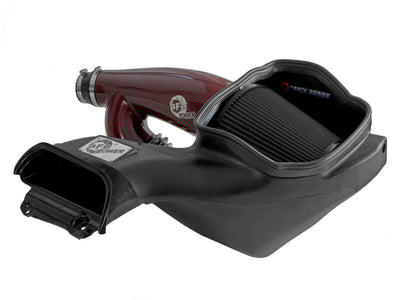 aFe 17-24 Ford F-150 Track Series Red Kevlar Carbon Fiber C/A Intake System w/Black Pro 5R Filter, high performance auto parts