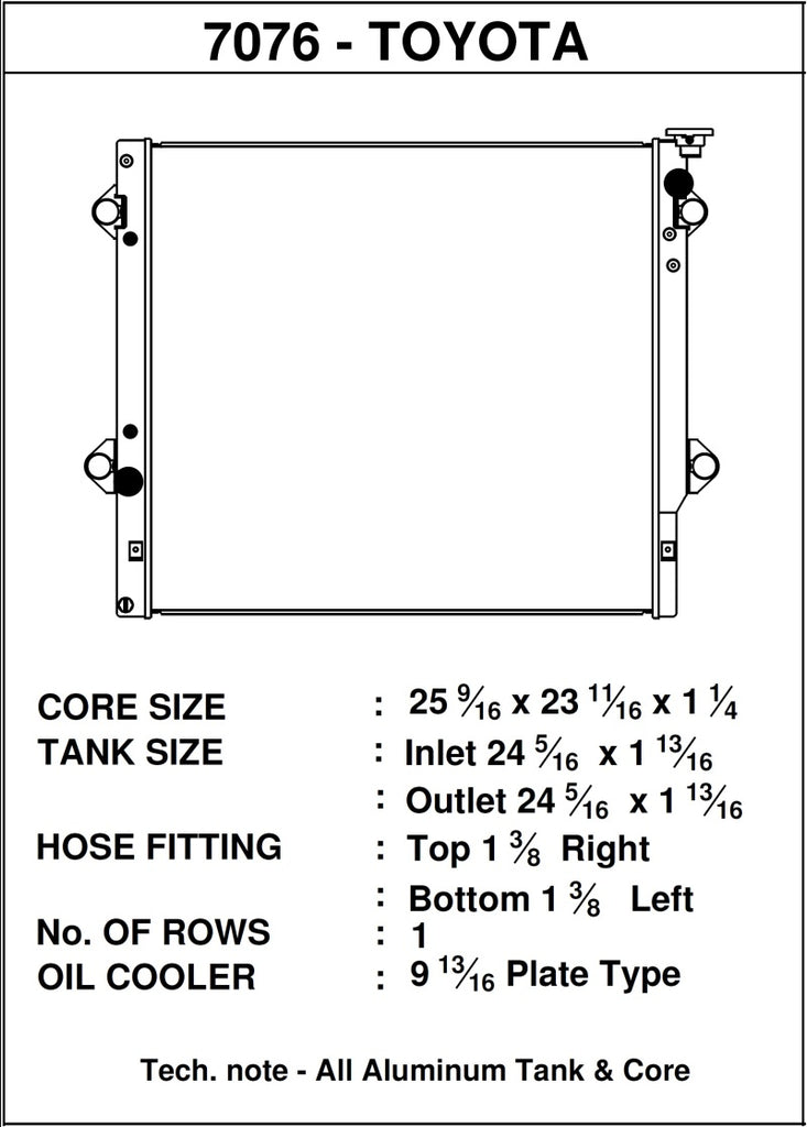 CSF 06-14 Toyota FJ Cruiser 4.0L / 03-09 Toyota 4Runner 4.0L / 2010 Toyota 4Runner 2.7L Radiator - DTX Performance