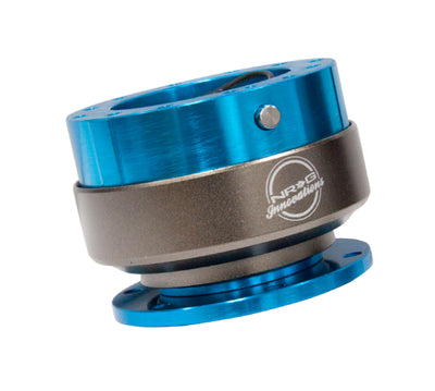 NRG Quick Release Gen 2.0 - New Blue Body / Titanium Chrome Ring, performance car parts by DTX Performance for racing suspension upgrades