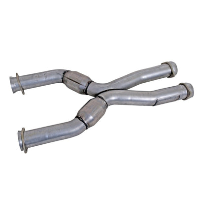 BBK 79-04 Mustang Coyote Swap Short Mid X Pipe w Catalytic Converters 3.0 For BBK Long Tube Headers - performance car parts