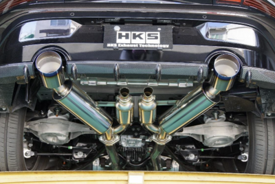 HKS FULL DUAL MUFFLER RZ34 VR30DDTT for performance and tuning by DTX Performance, veteran owned, aftermarket auto parts