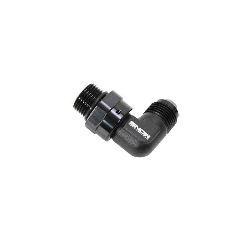 Snow -8 ORB to -8AN 90 Degree Swivel Fitting (Black) for high performance car parts by DTX Performance