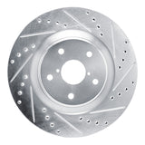 R1 2020-2025 Subaru Impreza Front Right Drilled & Slotted Silver Brake Rotor