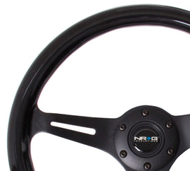 NRG Classic Wood Grain Steering Wheel (350mm) Black Paint Grip w/Black 3-Spoke Center - DTX Performance tuning upgrades