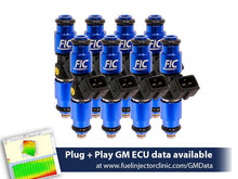 Load image into Gallery viewer, 1200cc (130 lbs/hr at OE 58 PSI fuel pressure) FIC Fuel Injector Clinic Injector Set for SBC engines (High-Z)