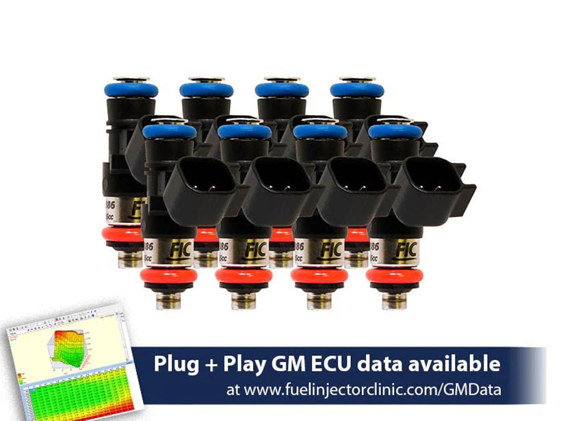 1200cc-D (130 lbs/hr at OE 58 PSI fuel pressure) FIC Fuel Injector Clinic Injector Set for LS3, LS7, LSA, L76, L92, and L99 engines (High-Z) (is303-1200h-d)