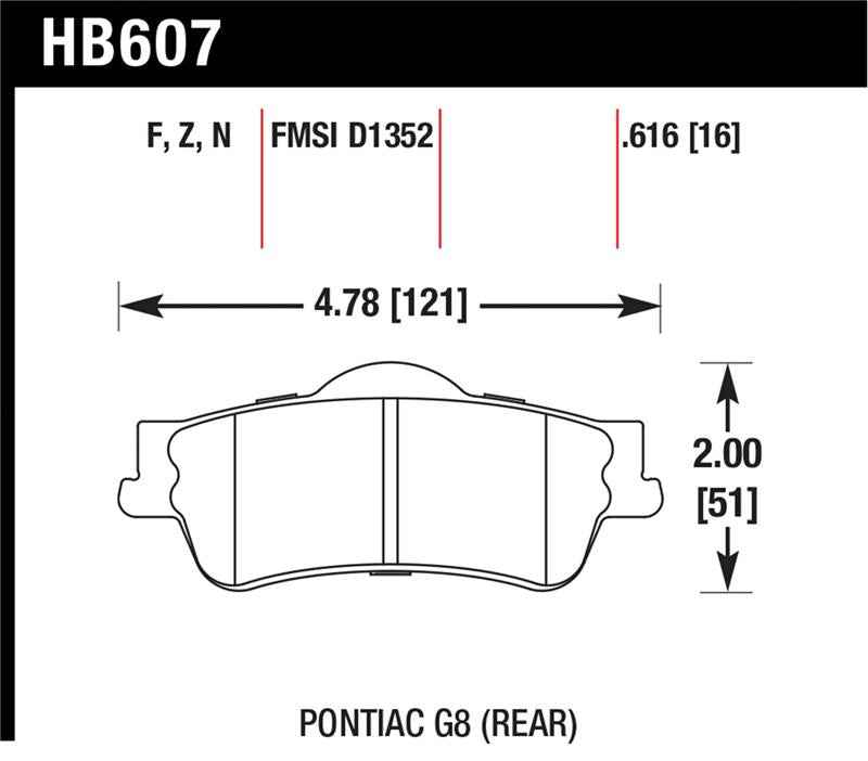 Hawk 08-09 Pontiac G8 3.6 Base/6.0 HPS Street Rear Brake Pads