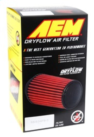 AEM 2.75in Flange ID x 6.25in Base OD x 7in H Dryflow Conical Air Filter, performance car parts - DTX Performance