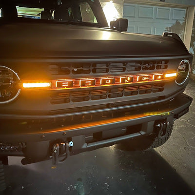 ORACLE Lighting Universal Illuminated LED Letter Badges - Matte Blk Surface Finish - N on vehicle grille