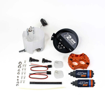 Deatschwerks X2 Series Fuel Pump Module w/ 2 DW420s For 2010-15 Camaro LS 3.7 V6 performance car parts by DTX Performance