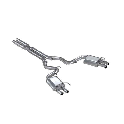 MBRP 16-20 Ford GT350/GT350R Dual Quad Split Rear Outlet 3in Cat Back T304 Exhaust, performance car parts, DTX Performance