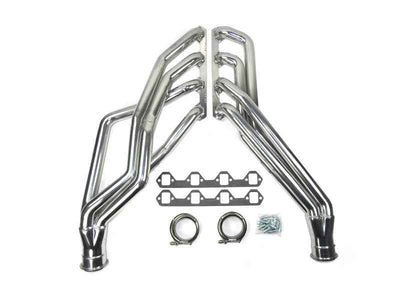JBA 65-73 Ford Mustang 351W SBF 1-3/4in Primary Silver Ctd Long Tube Header for performance car parts at DTX Performance.
