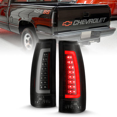 ANZO 1999-2000 Cadillac Escalade LED Taillights Black Housing Smoke Lens Pair - High performance auto parts