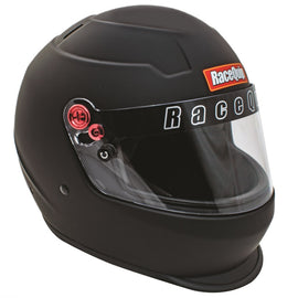 Racequip Flat Black PRO20 SA2020 Medium helmet for performance car tuning by DTX Performance, ideal for racing suspension upgrades.
