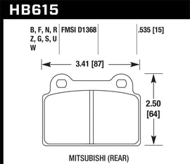 Hawk 2008-2014 Mitsubishi Lancer Evo High Perf. Street 5.0 Rear Brake Pads | Performance car parts