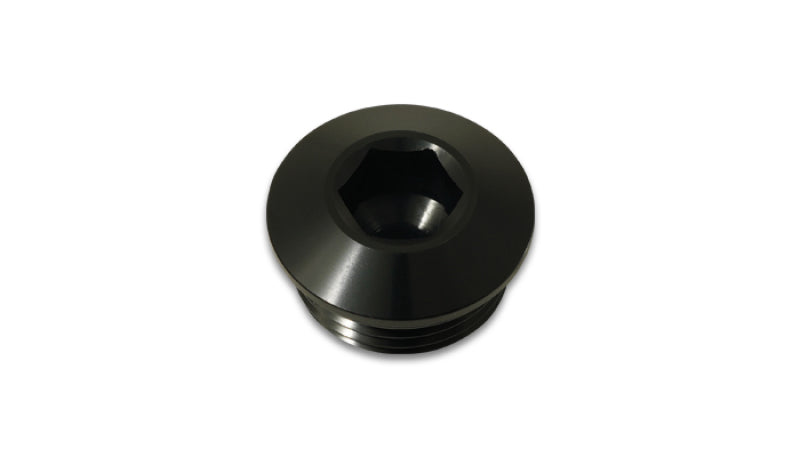 Vibrant Aluminum -4AN ORB Low Profile Port Plug - Anodized Black for performance car parts