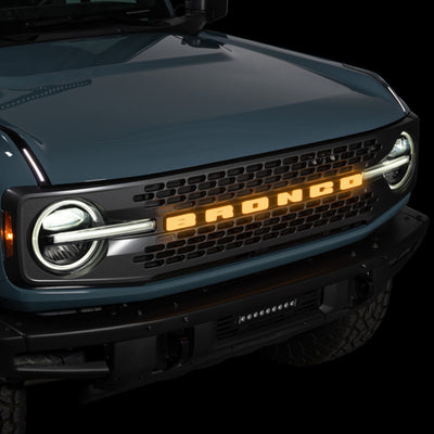 Putco 21-23 Ford Bronco Emblem on grille, performance car parts by DTX Performance, upgrade your Bronco today