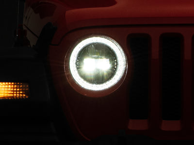 Raxiom 18-22 Jeep Wrangler JL/JT Axial Series LED Headlights- Black Housing (Clear Lens), performance car parts