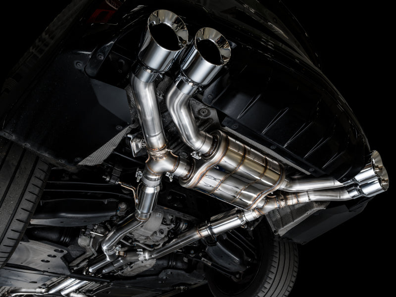 AWE Tuning 2021+ Cadillac CT4-V Blackwing SwitchPath Exhaust - Chrome Silver Tips, performance car parts by DTX Performance