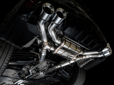 AWE Tuning 2021+ Cadillac CT4-V Blackwing SwitchPath Exhaust - Chrome Silver Tips, performance car parts by DTX Performance