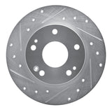 R1 16-25 Honda Civic Hatchback Rear Left Drilled & Slotted Silver Brake Rotor