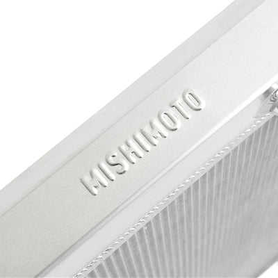 Mishimoto 2014+ Chevrolet Silverado 1500 V8 Aluminum Radiator close-up at DTX Performance, a veteran owned shop for engine performance parts.
