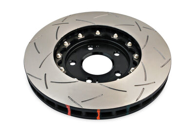 DBA 03-05 Evo 8/9 Front Slotted 5000 Series 2 Piece Rotor Assembled w/ Black Hat for high performance brakes