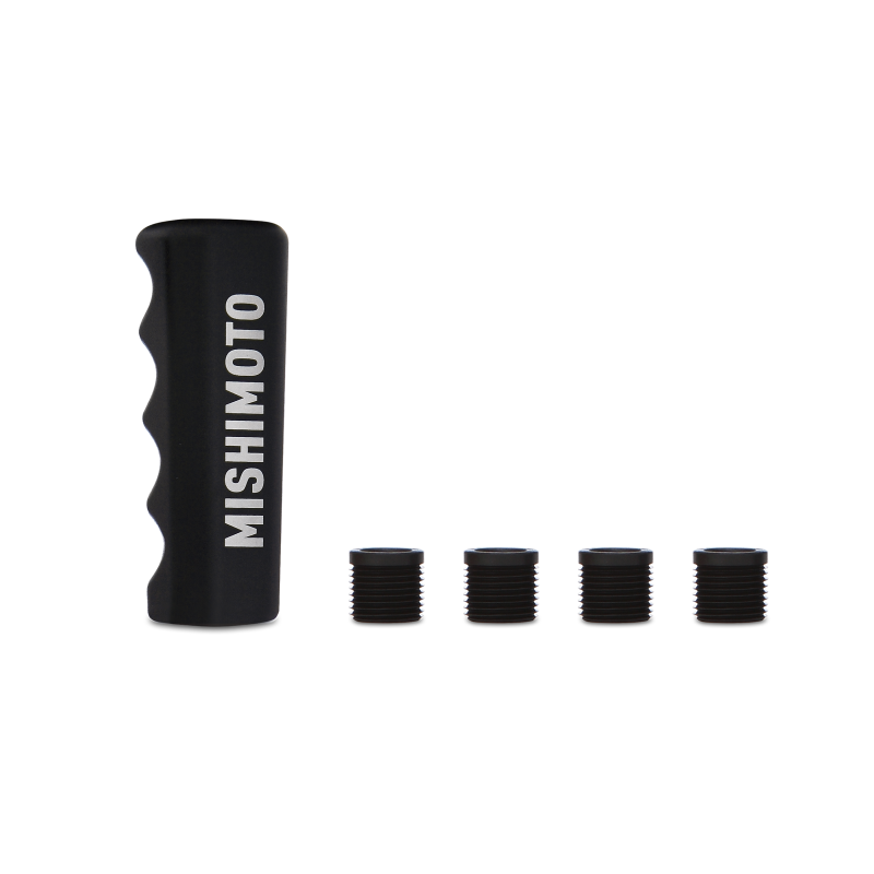 Mishimoto Pistol Grip Shift Knob - Black, high performance auto parts suitable for racing, featuring CNC-machined billet aluminum design