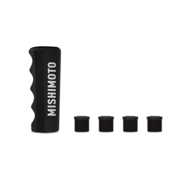 Mishimoto Pistol Grip Shift Knob - Black, high performance auto parts suitable for racing, featuring CNC-machined billet aluminum design