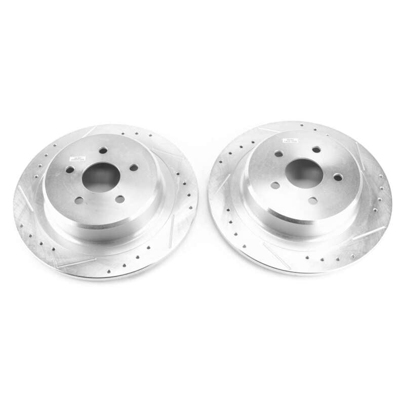 Power Stop Jeep Wrangler BBK Rear Drilled & Slotted Rotor - Pair - DTX Performance