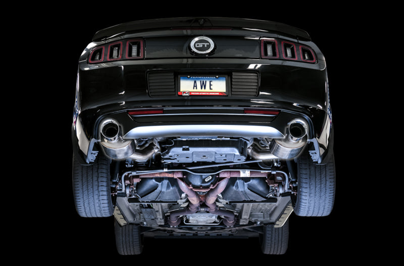 AWE Tuning S197 Mustang GT Axle-back Exhaust - Touring Edition (Chrome Silver Tips) - DTX Performance