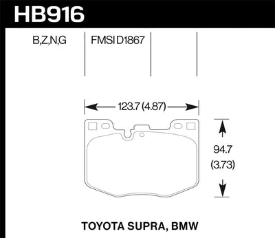 Hawk 2020 Toyota Supra / 19-20 BMW Z4 DTC-60 Front Brake Pads, high performance brakes, performance car parts