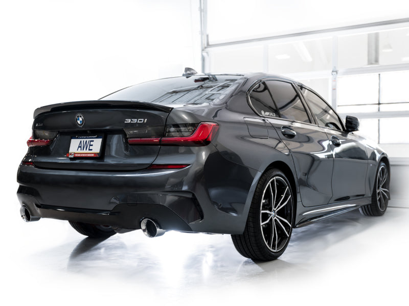 AWE 19-23 BMW 330i / 21-23 BMW 430i Base G2X Touring Axle Back Exhaust - Chrome Silver - DTX Performance