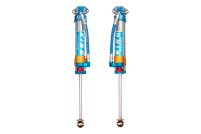 King Shocks 07-18 Jeep Wrangler JK Rear 2.5 Dia Piggy Hose Res Shocks 3-5in Lift w/Adjuster (Pair) from DTX Performance